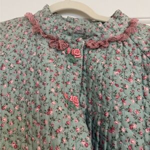 Floral Quilted Jacket with Pink Accents